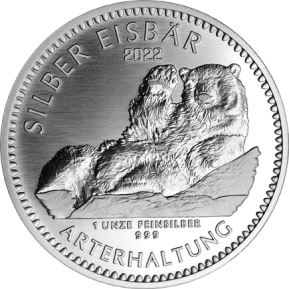 999/1000 Feinsilber Prägung, Silber Eisbär 2022