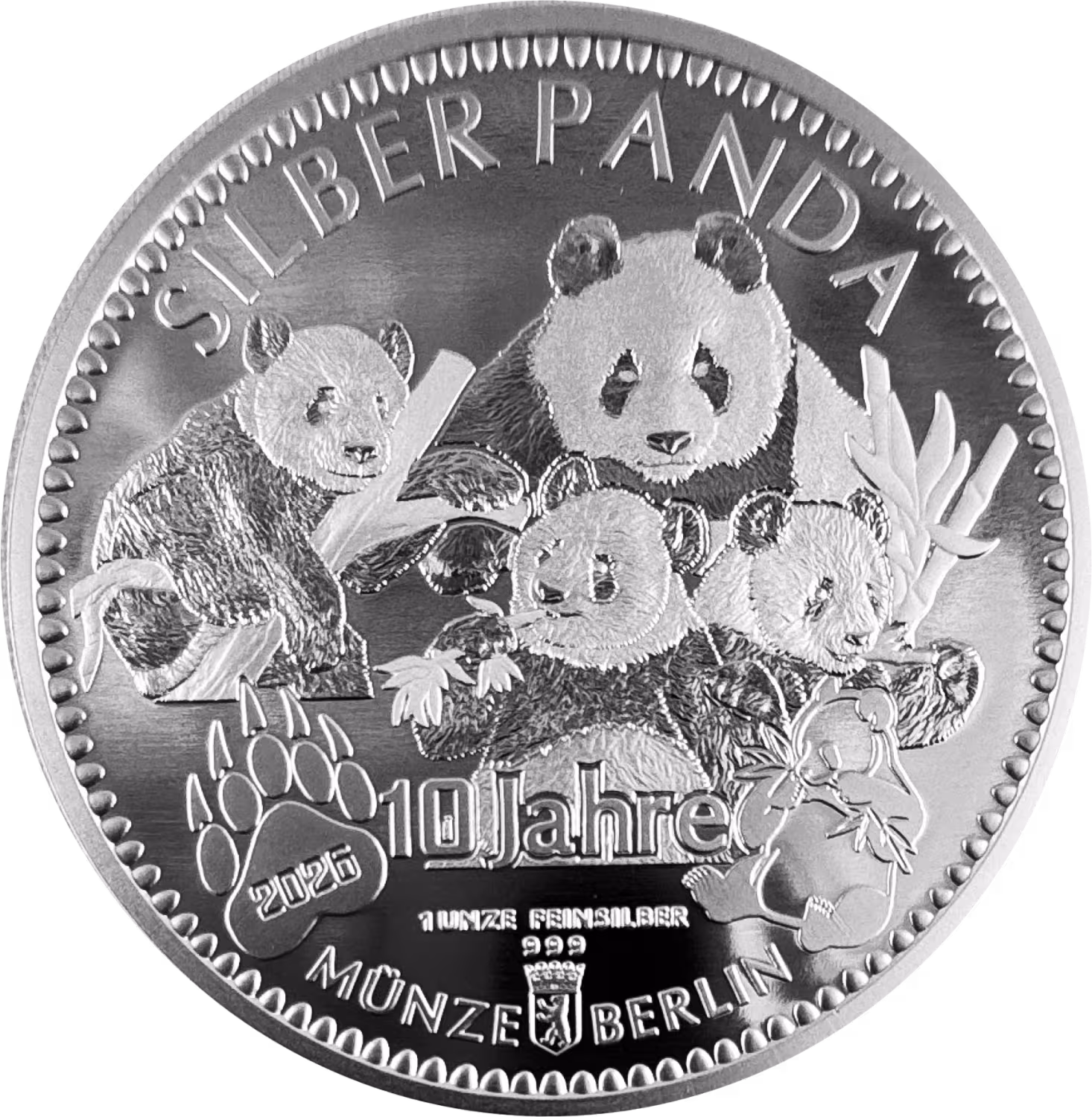 Silber Panda 2026 XL-Format 65 mm