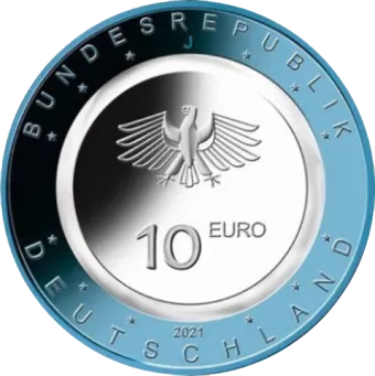 10-Euro-M&uuml;nze 2021 Auf dem Wasser mit Polymer-Ring
