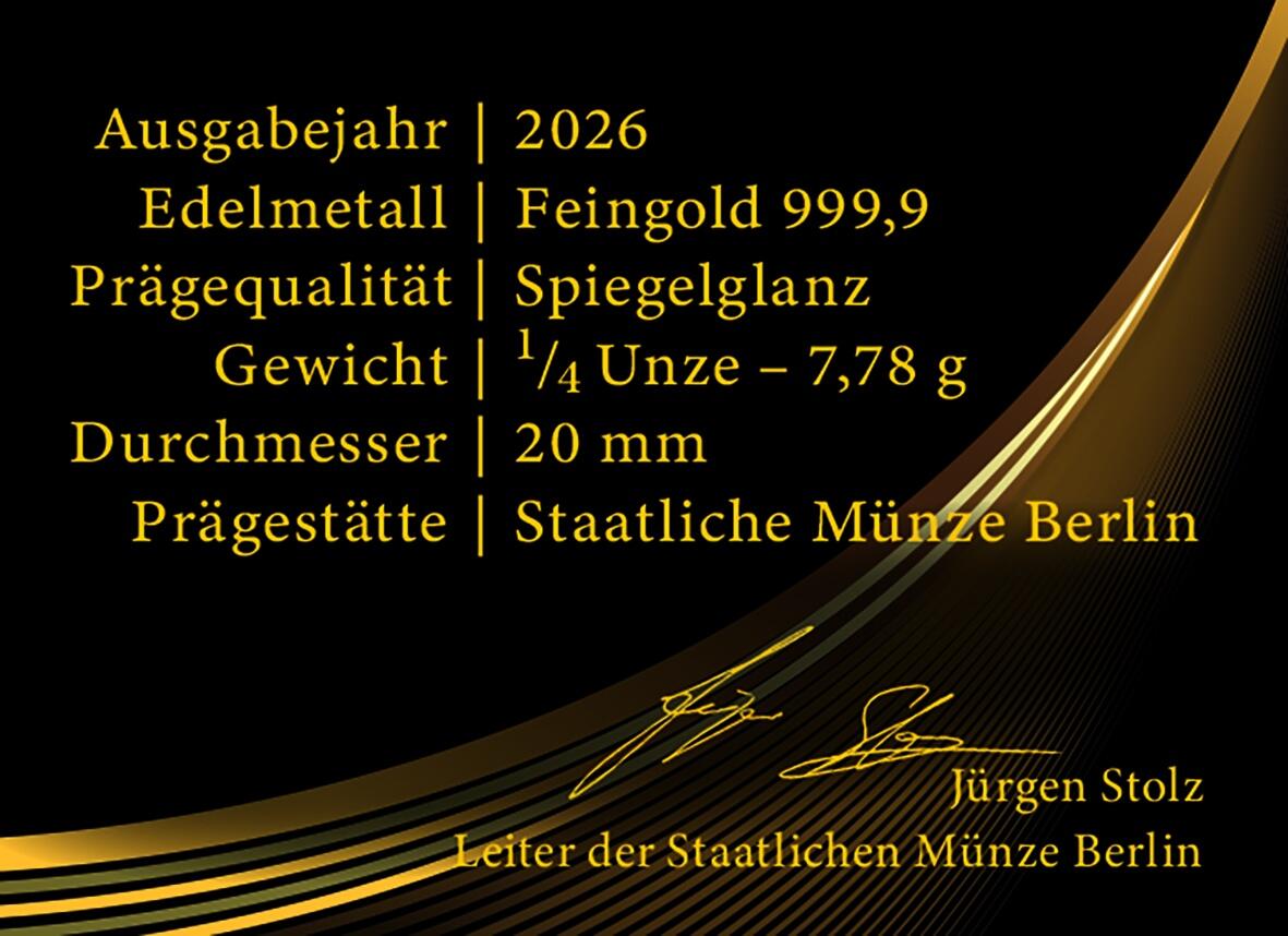 Gold Quadriga 2026 1/4 Unze