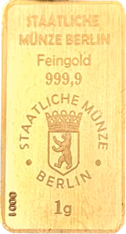 Erg&auml;nzungsausgabe SMB COINCARD Goldbarren 1 g