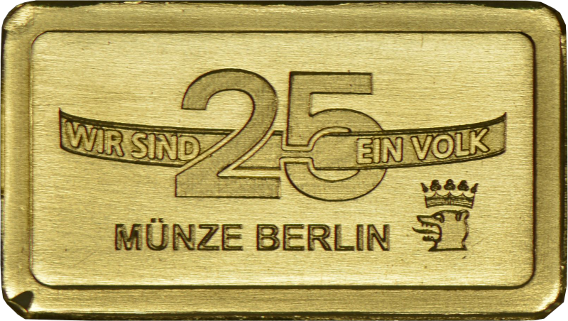 "25 Jahre Deutsche Einheit" Goldbarren 1 Gramm