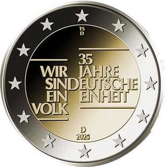 2-Euro Gedenkmünze 2025 - 35 Jahre Deutsche Einheit