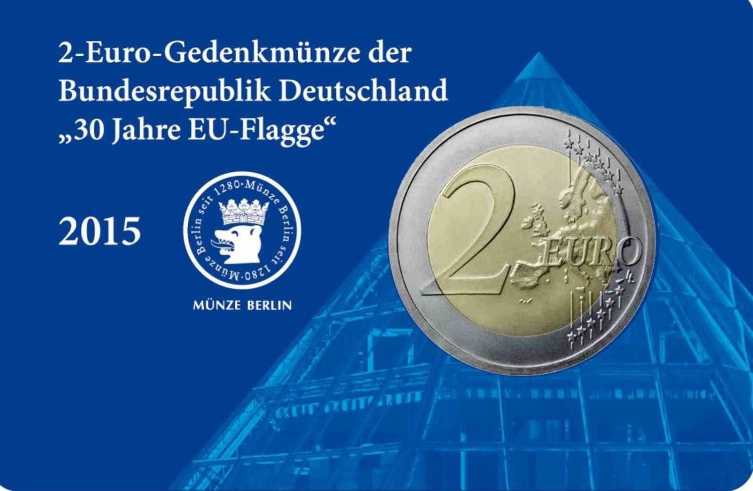 2-Euro Münze 2015 - Coin-Card  "30 Jahre EU-Flagge"