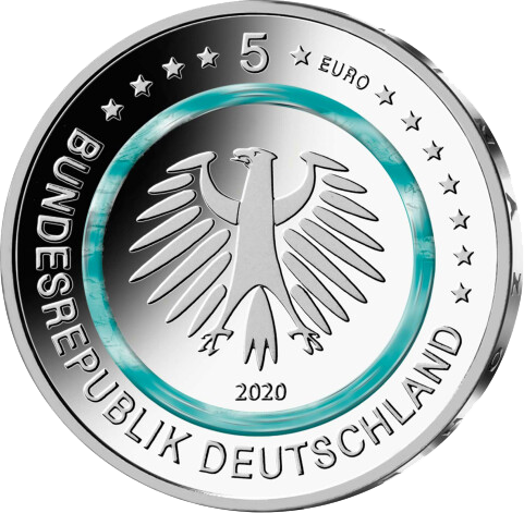 5 Euro Münze in Acrylbox