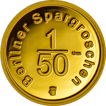 Berliner Spargroschen 1/50 Au mit Münztasche