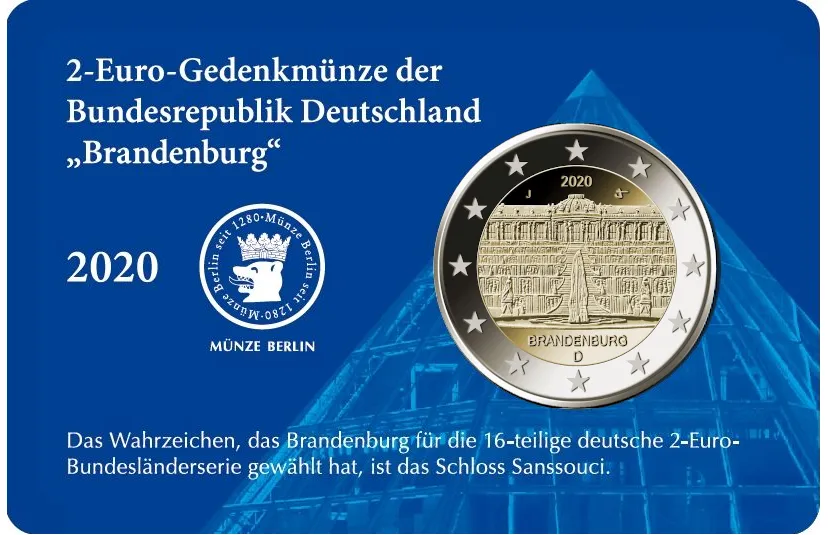 2-Euro Gedenkm&uuml;nze - Brandenburg