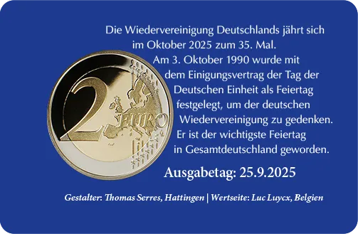 2-Euro Gedenkm&uuml;nze 2025 - 35 Jahre Deutsche Einheit