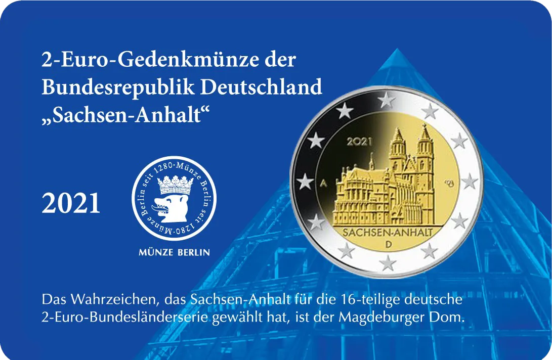 2-Euro Gedenkm&uuml;nze 2021 - Sachsen-Anhalt