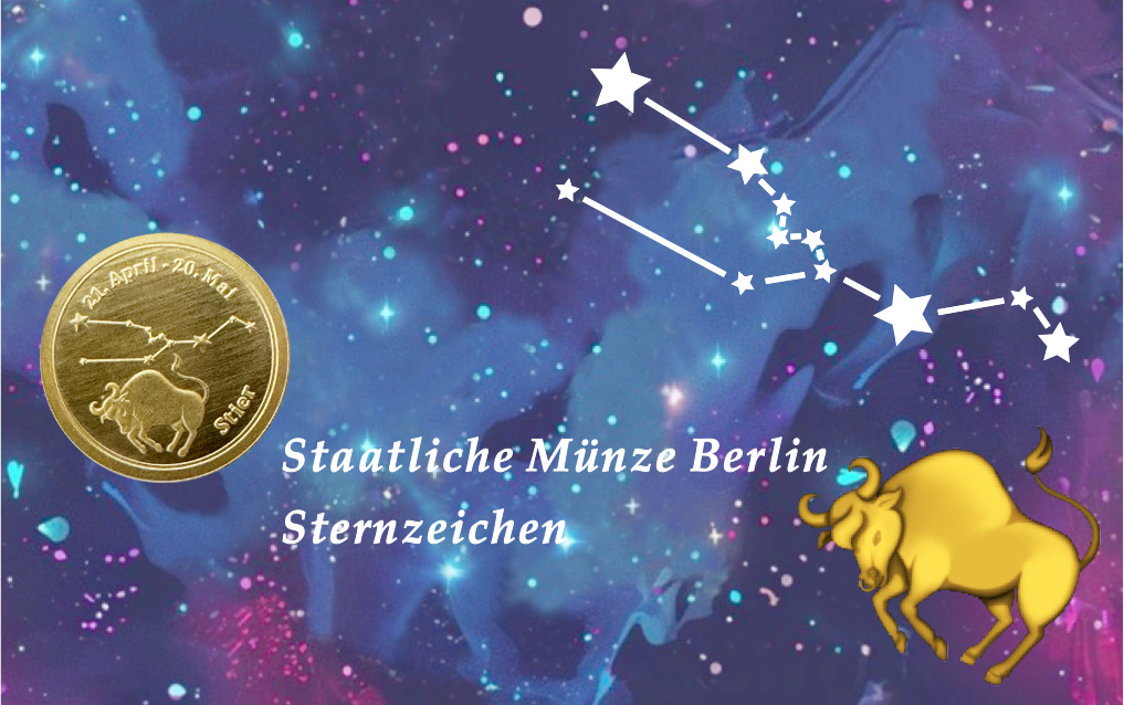 Sternzeichen-Coin Card mit 1 g Feingold – Stier - Sternzeichen in 999,9 Feingold Stier