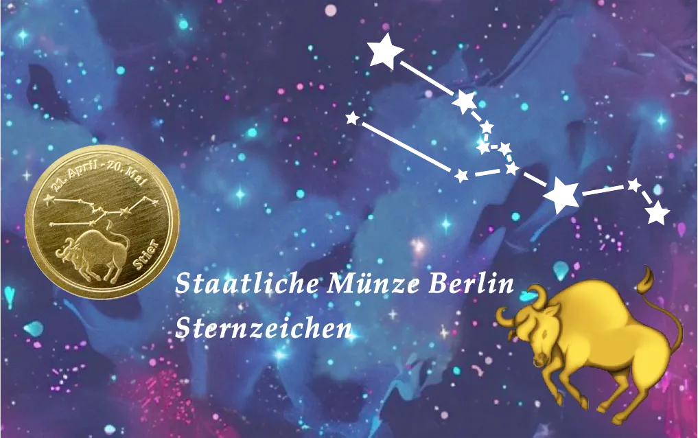 Sternzeichen-Coin Card mit 1 g Feingold – Stier - Sternzeichen in 999,9 Feingold Stier