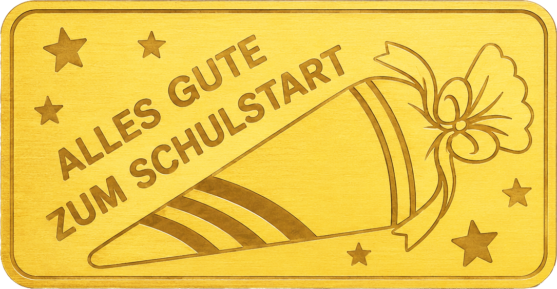 Zur Einschulung - Goldbarren mit pers. Gravur