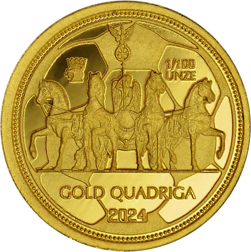 Fu&szlig;ball Gold Quadriga 1/100 Unze