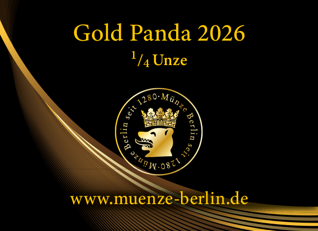 Zertifikat Gold Panda 2026 1/4 Unze