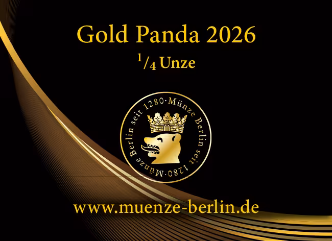 Zertifikat Gold Panda 2026 1/4 Unze