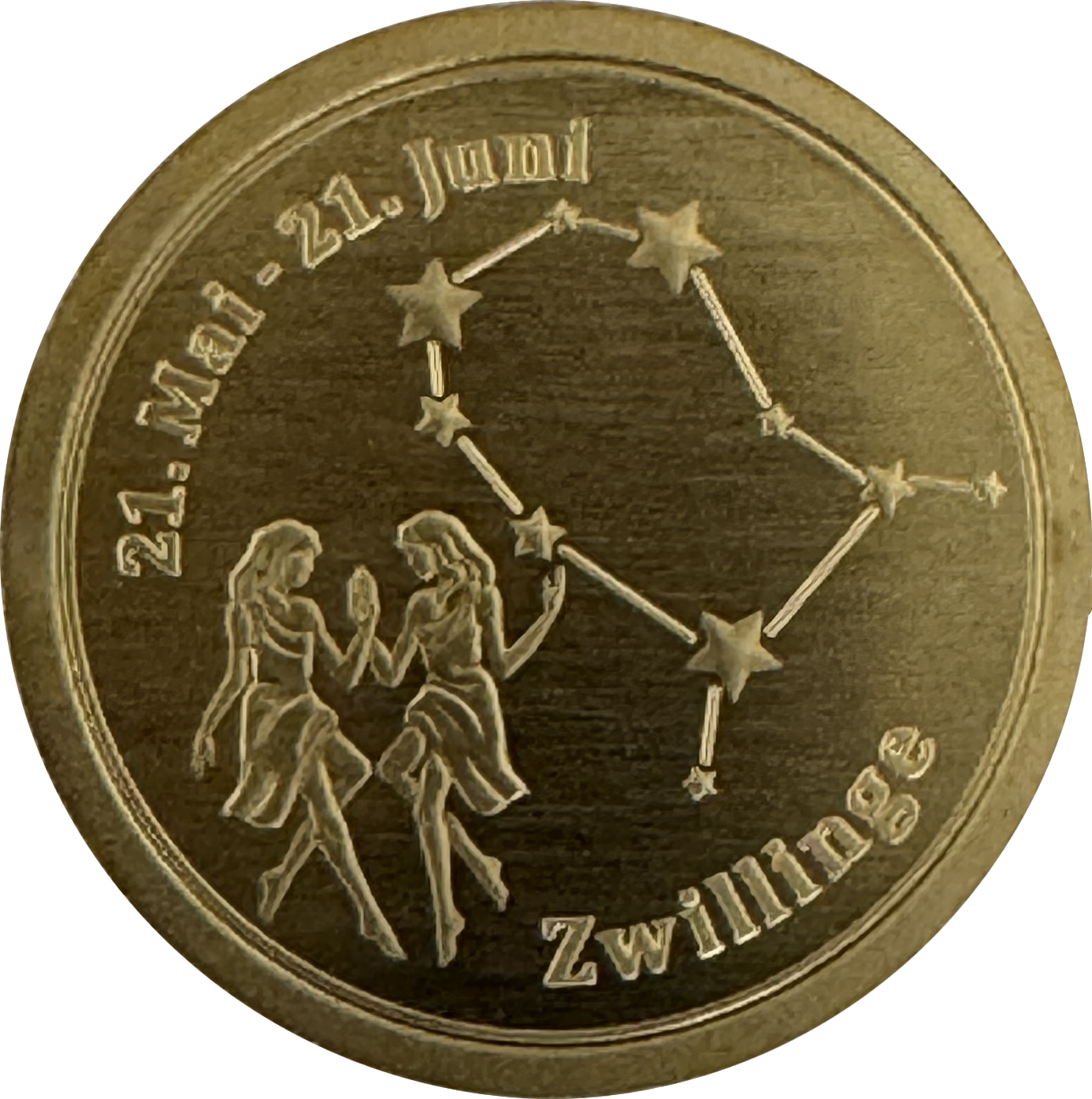 Sternzeichen-Coin Card mit 1 g Feingold &ndash; Zwillinge