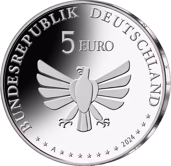 5 Euro-Sammlermünze - Grünes Heupferd - Rückseite 5 Euro mit Adler