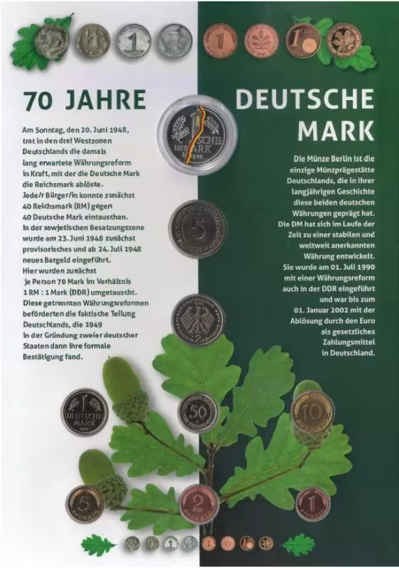 Kursm&uuml;nzen 70 Jahre D-Mark