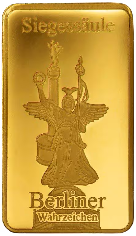1 g Goldbarren 999,9 Feingold, Siegessäule aus der Serie Berliner Wahrzeichen