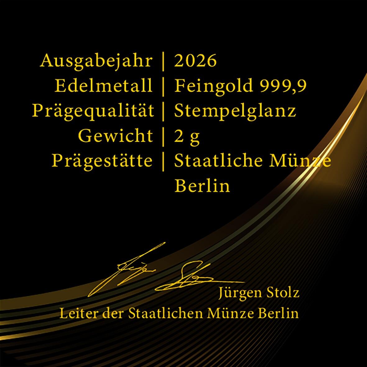 Gold Quadriga 2 g Barren 2026