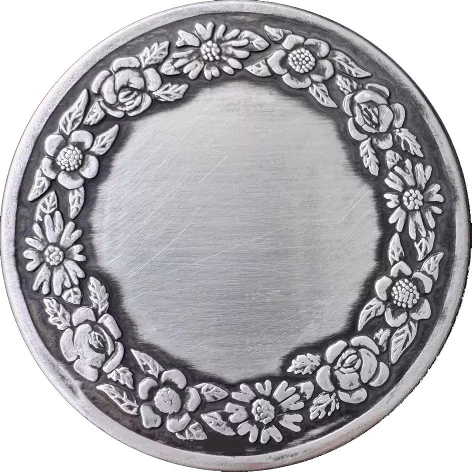 Taufmedaille patiniert mit Gravur