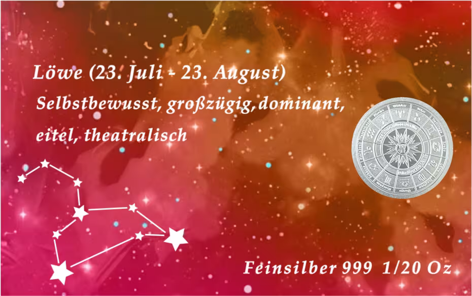 Sternzeichen - L&ouml;we - 1/20 Unze 999 Feinsilber &ndash;