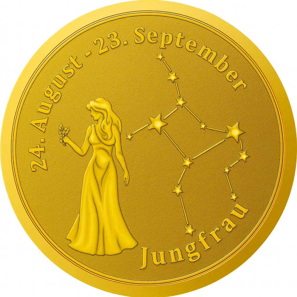 Sternzeichen-Coin Card mit 1 g Feingold &ndash; Jungfrau