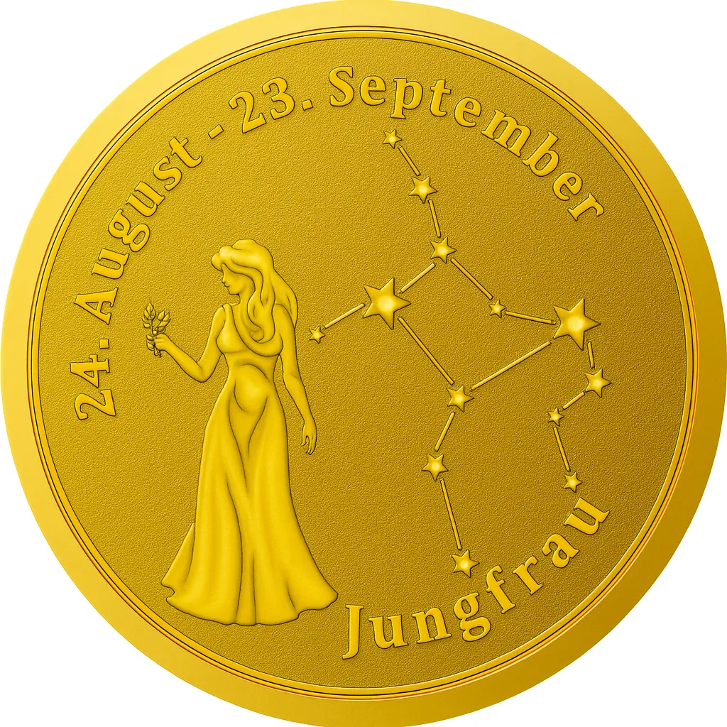 Sternzeichen-Coin Card mit 1 g Feingold &ndash; Jungfrau