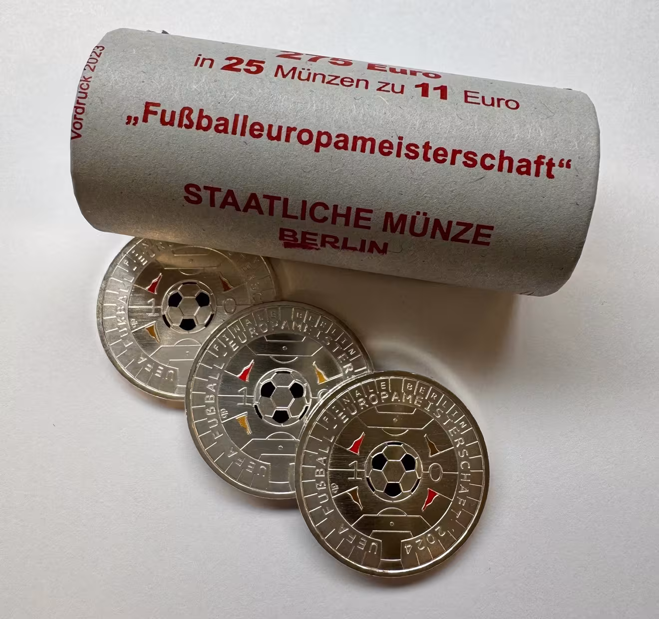 11 Euro M&uuml;nz-Rolle zur Fu&szlig;ball-Europameisterschaft
