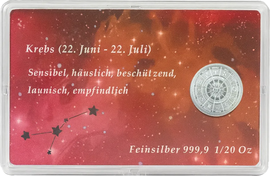 Sternzeichen - Krebs - 1/20 Unze 999 Feinsilber &ndash;