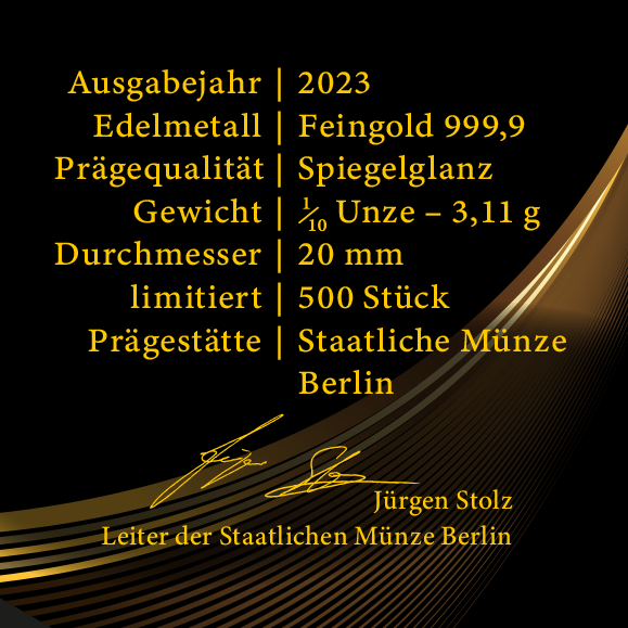 Berliner Spargroschen 1/10 Au mit Münztasche