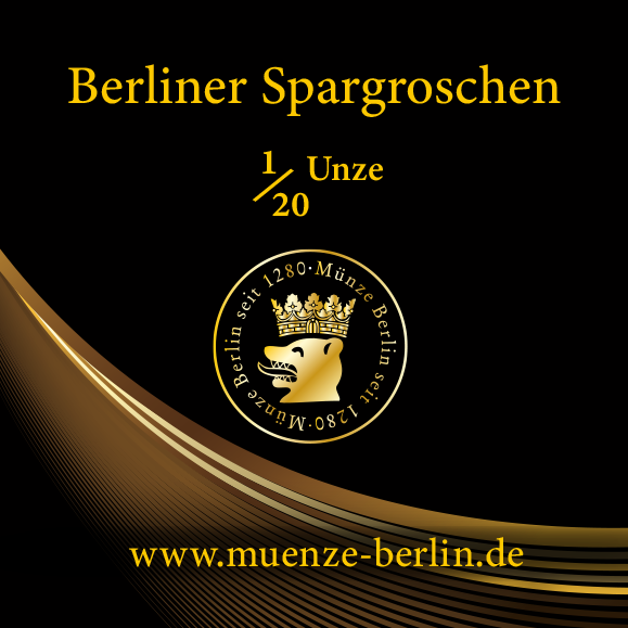 Berliner Spargroschen 1/20 Au mit Münztasche