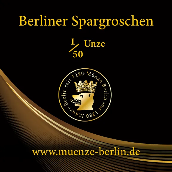 Berliner Spargroschen 1/50 Au mit M&uuml;nztasche
