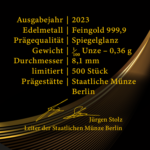 Berliner Spargroschen 1/100 Au mit Münztasche