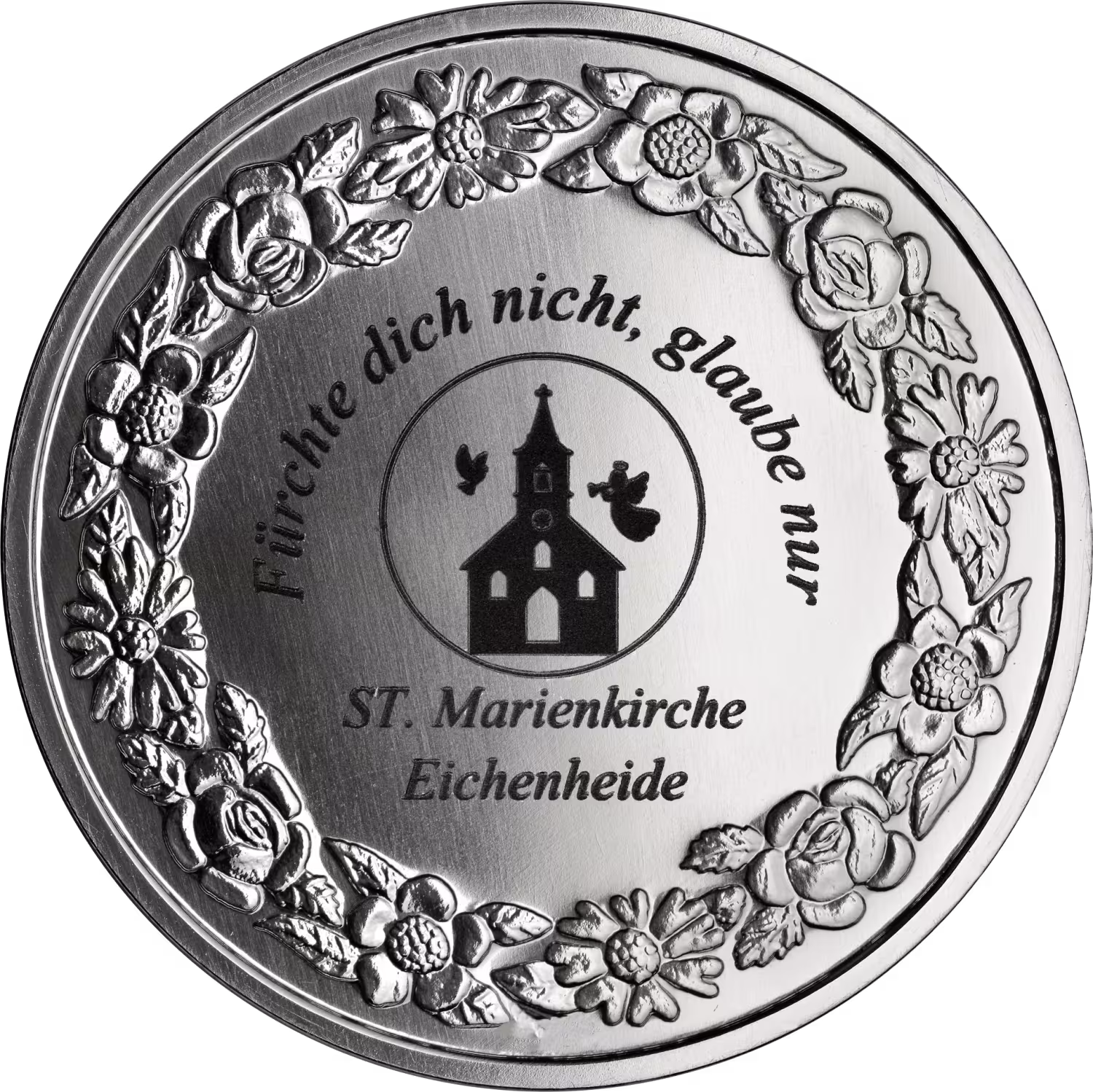 Kommunionsmedaille Cu-versilbert, patiniert - Motiv 2