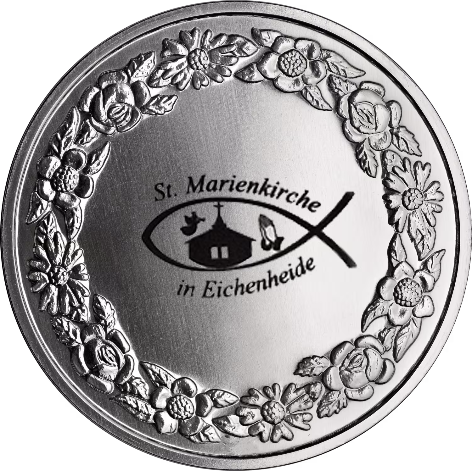 Kommunionsmedaille Cu-versilbert, patiniert - Motiv 3