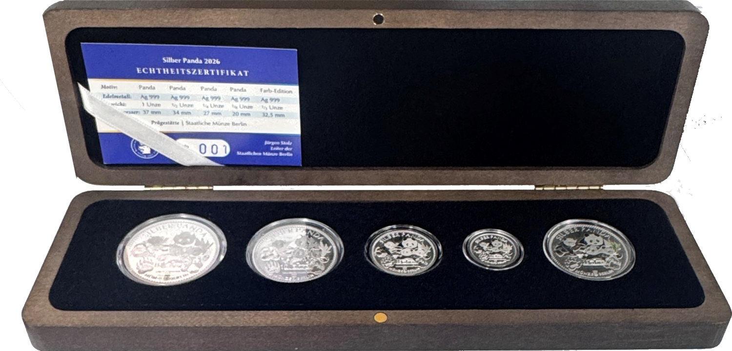 Silber Panda Set 2026 in 999 Feinsilber