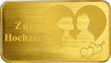 Goldbarren mit Gravur zur Hochzeit