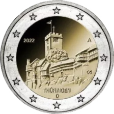 2-Euro Münze 2022 - Coin-Card Thüringen „Wartburg“