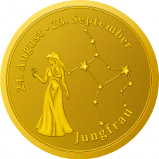 Sternzeichen-Coin Card mit 1 g Feingold &ndash; Jungfrau