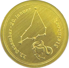 Sternzeichen-Coin Card mit 1 g Feingold &ndash; Steinbock