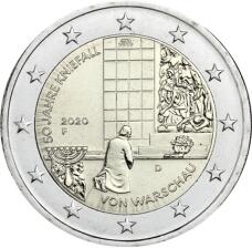 2 Euro Münzrolle "50 Jahre Kniefall von Warschau" 2020 "F"