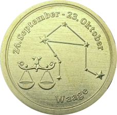 Sternzeichen-Coin Card mit 1 g Feingold &ndash; Waage