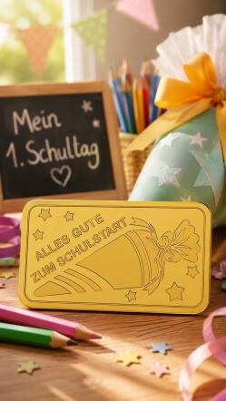 Personalisierter 1 g Goldbarren zur Einschulung