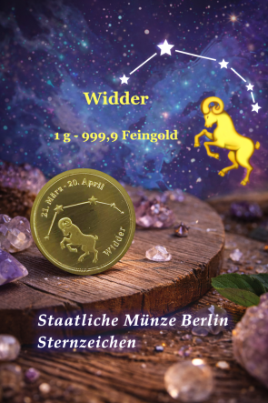 Sternzeichen - Widder 1 g 999,9 Feingold