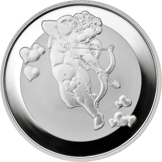 Hochzeitsmedaille Amor mit Gravur Silber Edition 50 g Feinsilber