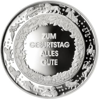 Sprechende Silberprägung zum Geburtstag 20 g Feinsilber