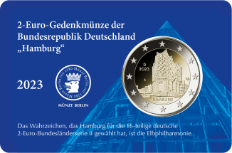 2-Euro Gedenkmünze 2023 - Hamburg „Elbphilharmonie“