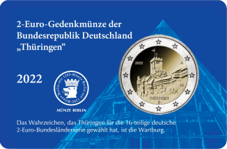 2-Euro Gedenkmünze 2022 - Thüringen „Wartburg“