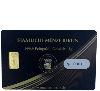 Ergänzungsausgabe SMB COINCARD Goldbarren 1 g